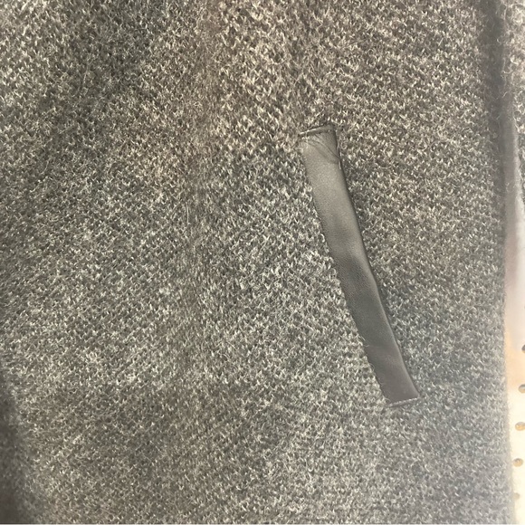 Adrienne Vittadini Charcoal XS Wool Blend Knit Cardigan 1 button & Pockets - Picture 4 of 8